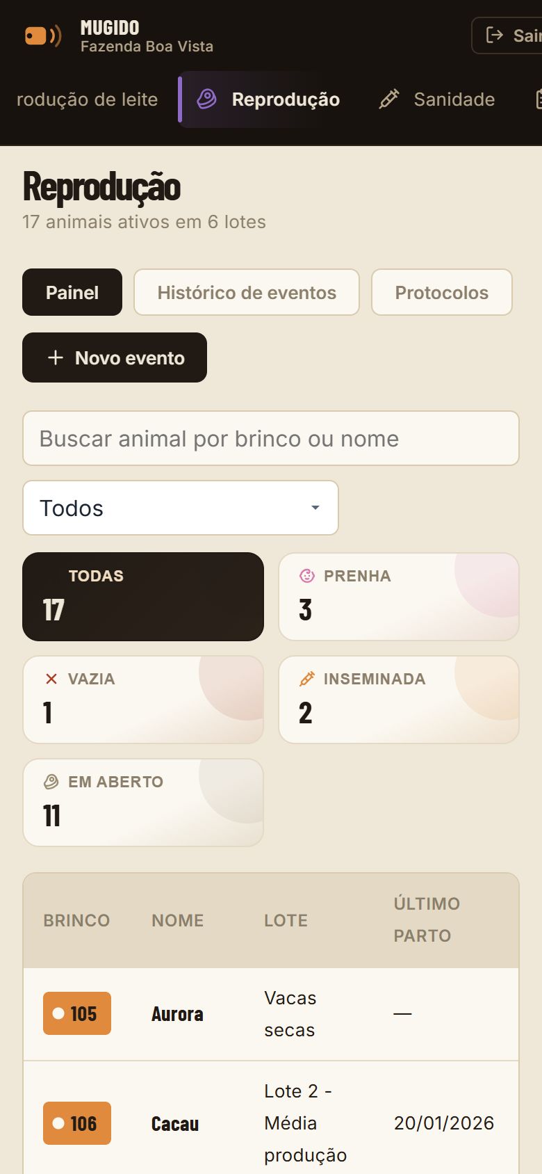 Painel de reprodução no celular